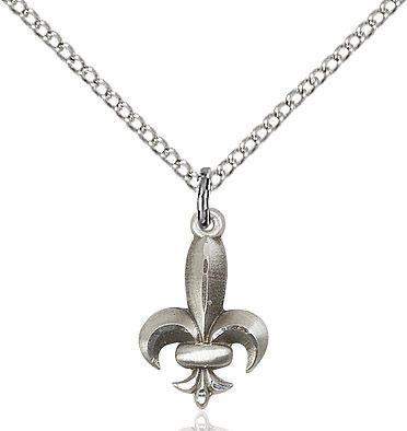 Fleur de lis medal 02931, Sterling Silver