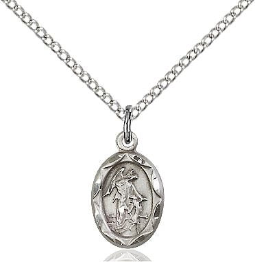 Guardian Angel medal 0301E1, Sterling Silver