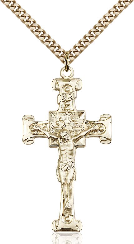 Crucifix medal 04792, Gold Filled