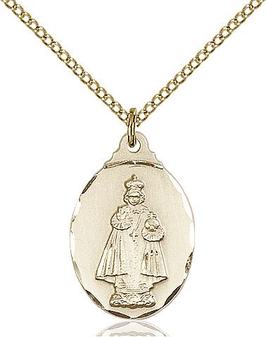 Infant of Prague medal 0599I2, Gold Filled