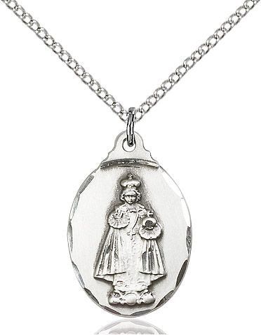 Infant of Prague medal 0599I1, Sterling Silver