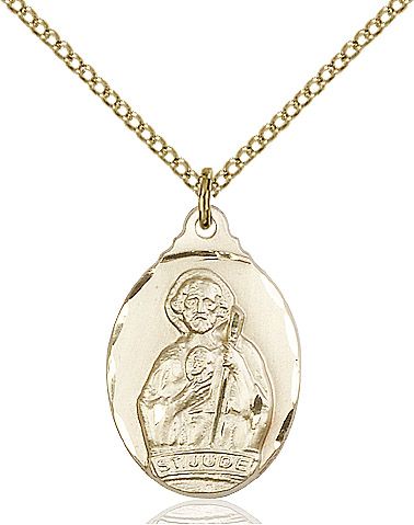 Saint Jude medal 0599J2, Gold Filled