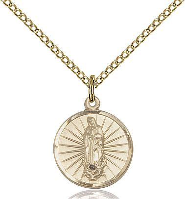 Our Lady of Guadalupe medal 0601F2, Gold Filled
