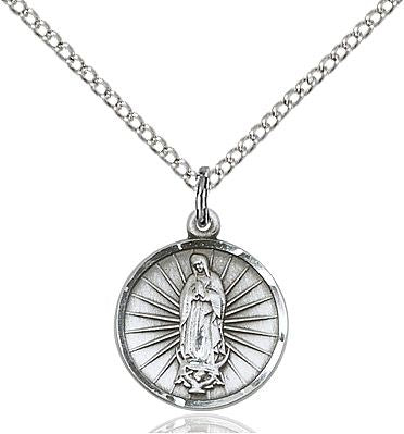 Our Lady of Guadalupe medal 0601F1, Sterling Silver