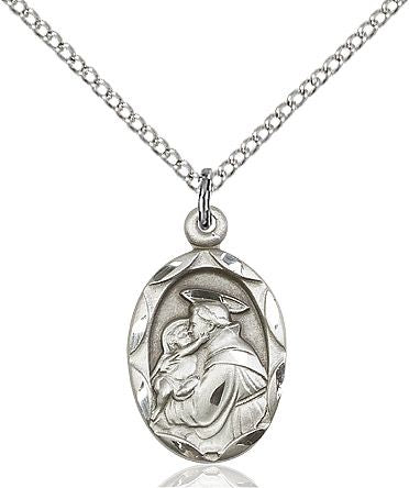 Saint Anthony of Padua medal 0612D1, Sterling Silver