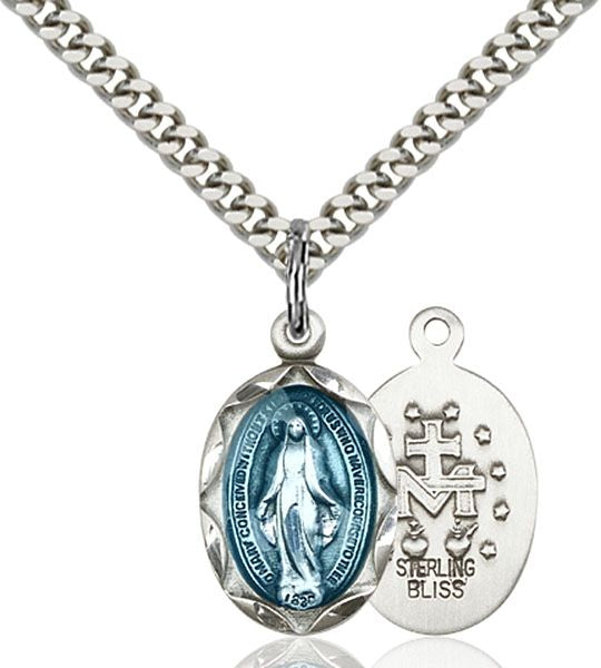 Miraculous medal 0612EM1, Sterling Silver