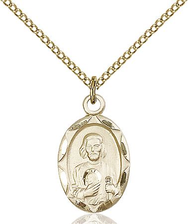 Saint Jude medal 0612J2, Gold Filled