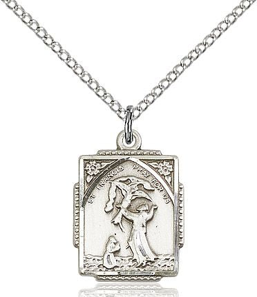 Saint Francis of Assisi medal 0804FC1, Sterling Silver
