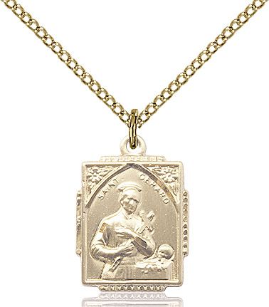 Saint Gerard Majella medal 0804G2, Gold Filled