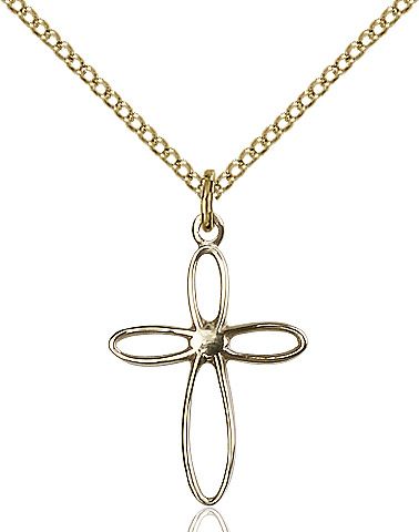Loop Cross medal 17072, Gold Filled