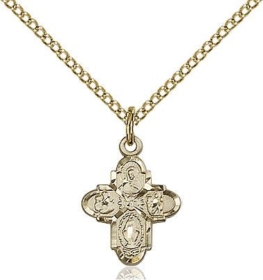 4-way Cross medal 31432, Gold Filled