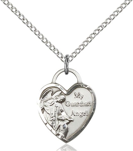 Guardian Angel Heart medal 34021, Sterling Silver