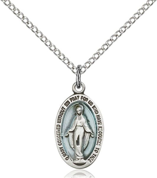 Miraculous medal 4122EM1, Sterling Silver