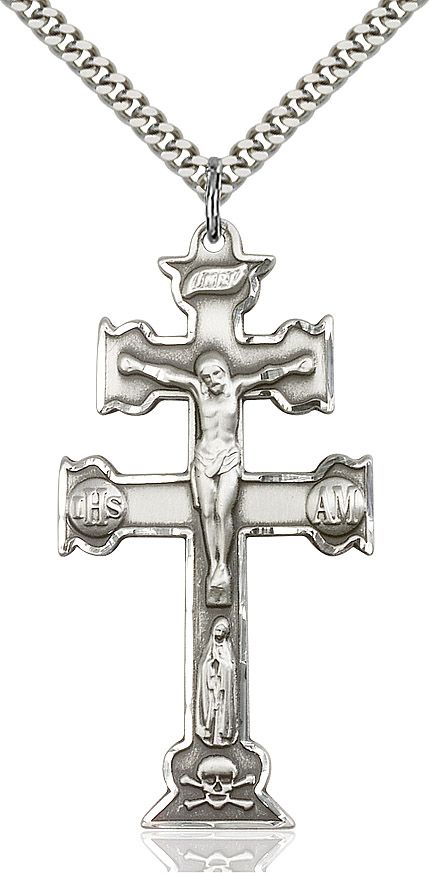 Caravaca Crucifix medal 60851, Sterling Silver