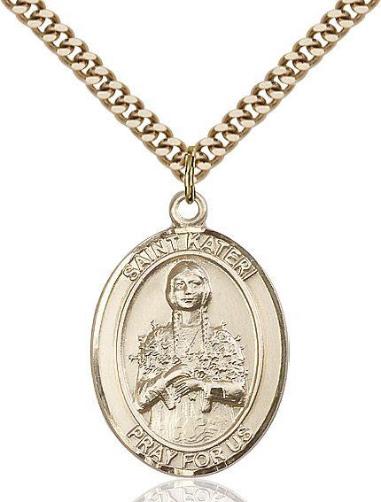 Saint Kateri medal S0612, Gold Filled