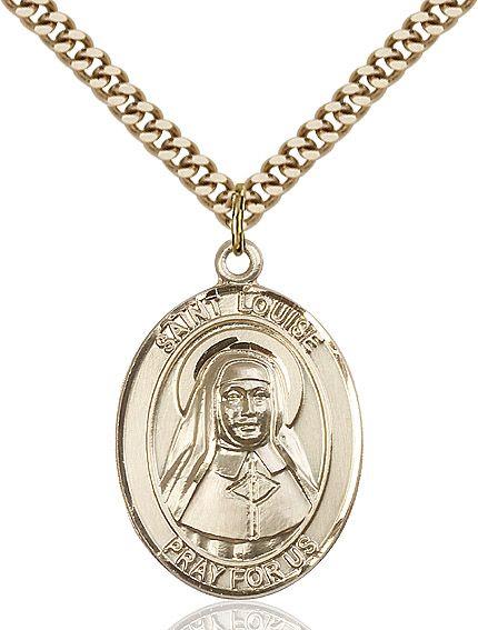 Saint Louise De Marillac medal S0642, Gold Filled