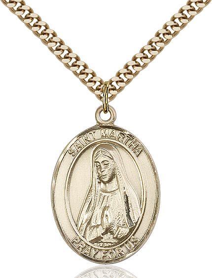 Saint Martha medal S0752, Gold Filled