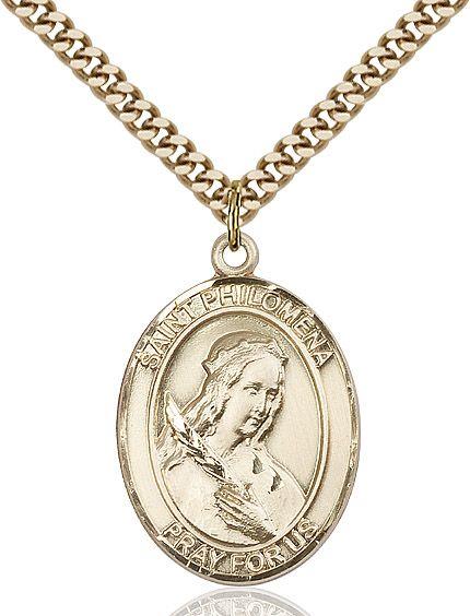 Saint Philomena medal S0772, Gold Filled