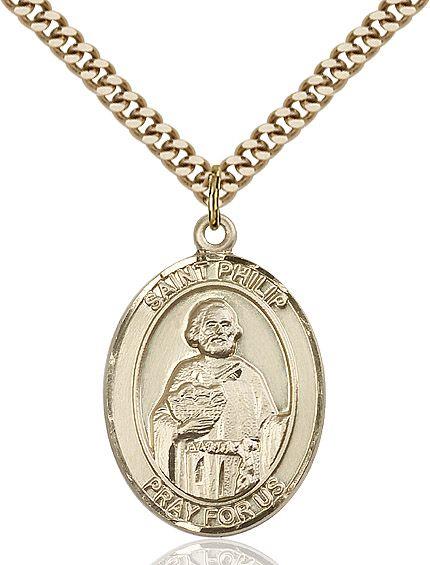 Saint Philip the Apostle medal S0832, Gold Filled
