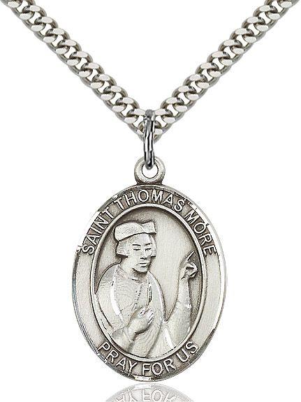 Saint Thomas More medal S1091, Sterling Silver