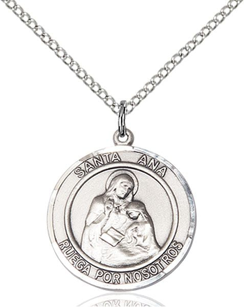 Saint Ana round medal S002RDSP1, Spanish, Sterling Silver