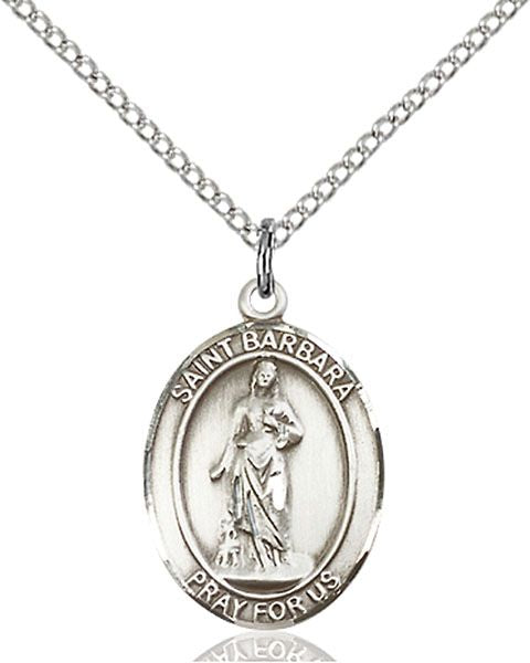 Saint Barbara medal S0061, Sterling Silver