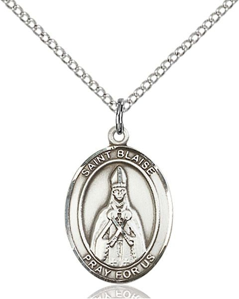 Saint Blaise medal S0101, Sterling Silver