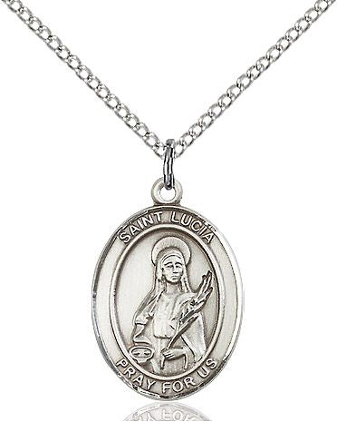 Saint Lucia of Syracuse medal S0651, Sterling Silver