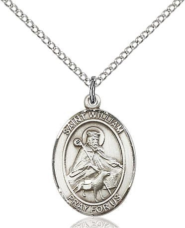 Saint William of Rochester medal S1141, Sterling Silver