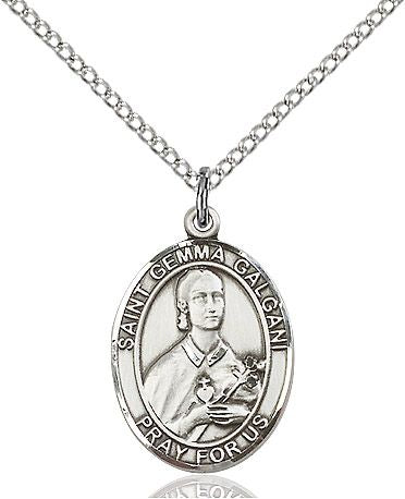 Saint Gemma Galgani medal S1301, Sterling Silver