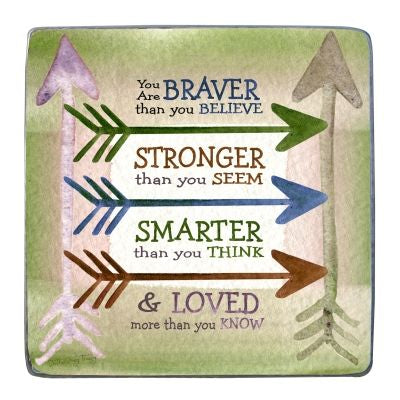 Braver, Stronger, Smarter & Loved art medal plaque