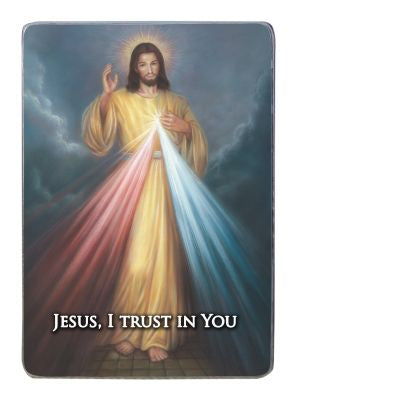 Divine Mercy metal plaque, 4.25" tall