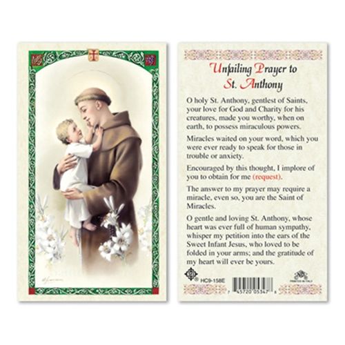 St. Anthony holy card