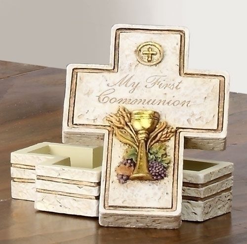 First Communion Cross Keepsake Box, 3.5" tall