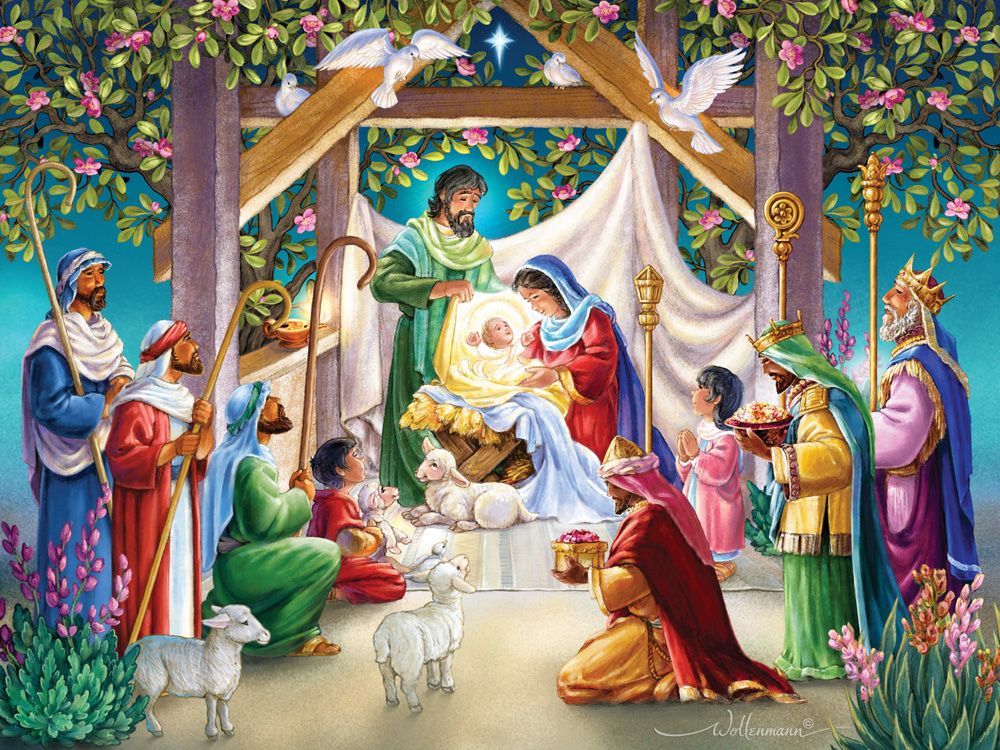 Magi and the Manger Scene: Jigsaw Puzzle, 550 pieces