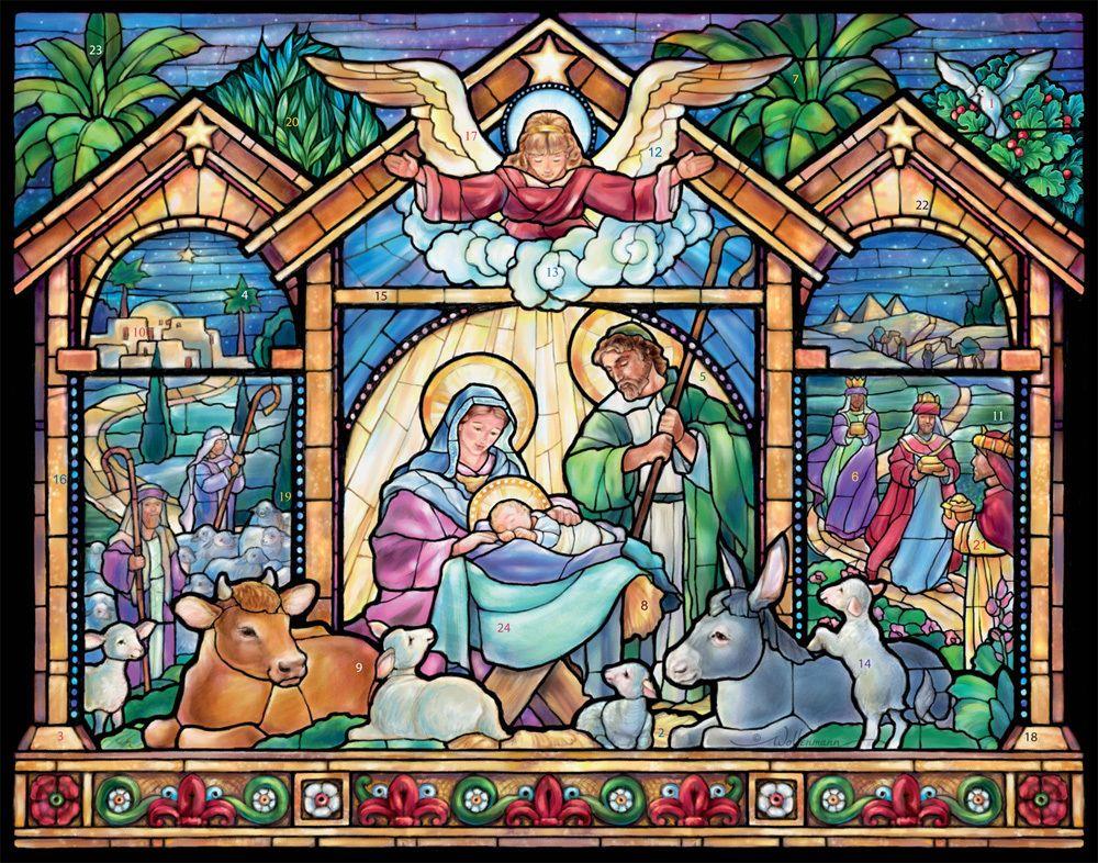 Stained Glass Nativity: Advent Calendar