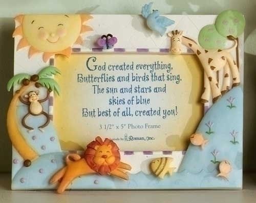 God Created Everything photo frame, 6" tall
