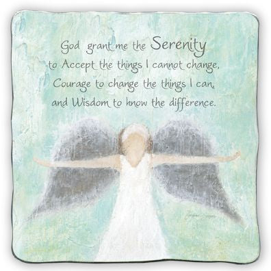 Serenity Prayer metal plaque, 3" tall