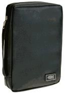 Black Polyester W/Fish Emblem Bible Cover: XSmall size