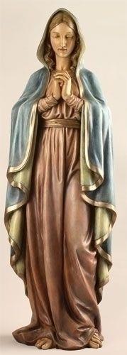 Praying Madonna statue, 37.5" tall