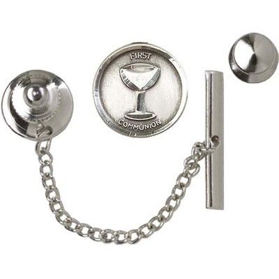 First Communion Tie Tac & Lapel Pin 0601WL1, Silver Plated