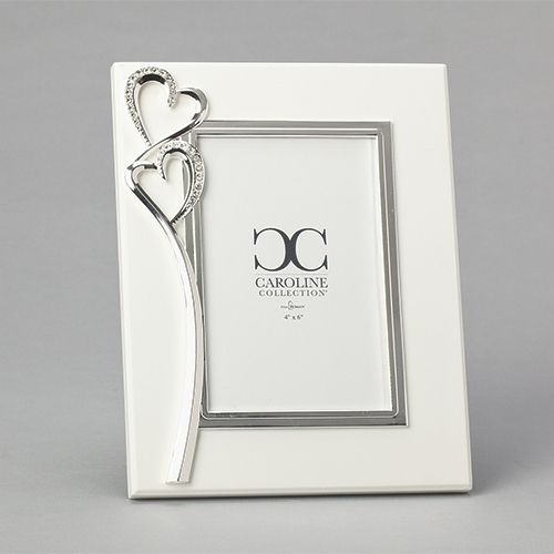 Double Heart photo frame, 9" tall