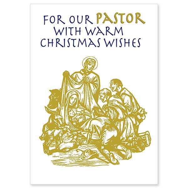 For Our Pastor with Warm Christmas Wishes: Christmas card