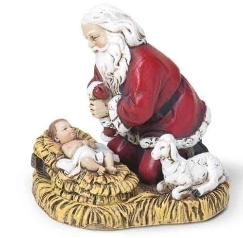Kneeling Santa Ornament, 2.75" tall