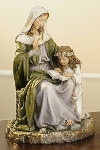 St. Anne with Mary statue, 7" tall