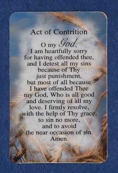 Act of Contrition holy card