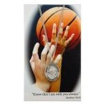 Girls Basketball medal with 18" chain and Prayer Card Set