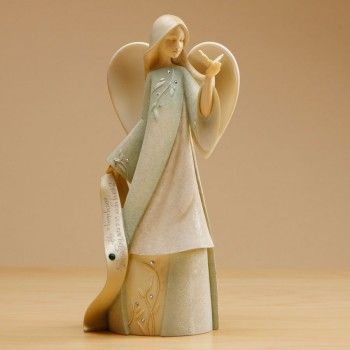 Angel birthstone May statue, 7.5" tall