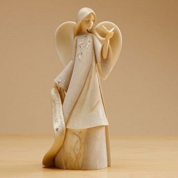 Angel birthstone April statue, 7.5" tall