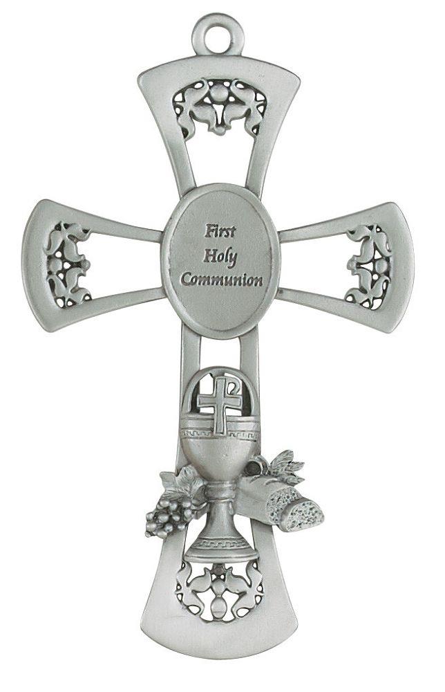 First Communion Chalice Wall Cross, 6" tall